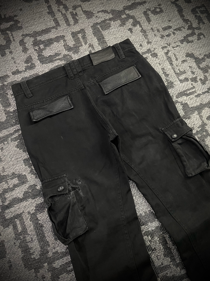 Midas Cargo Black Multi Zip Destroy Pants