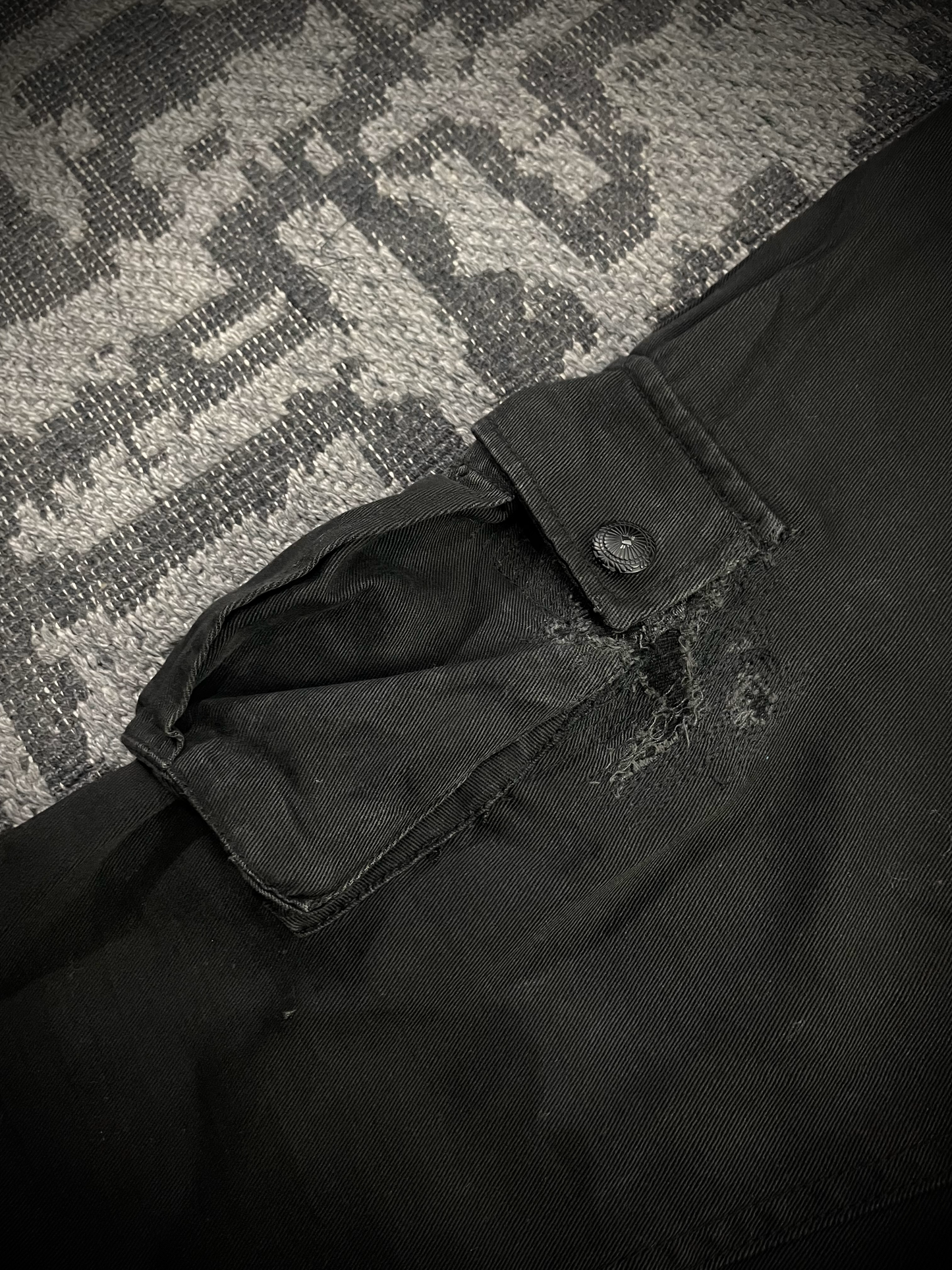 Midas Cargo Black Multi Zip Destroy Pants