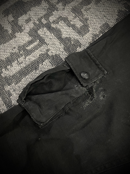 Midas Cargo Black Multi Zip Destroy Pants