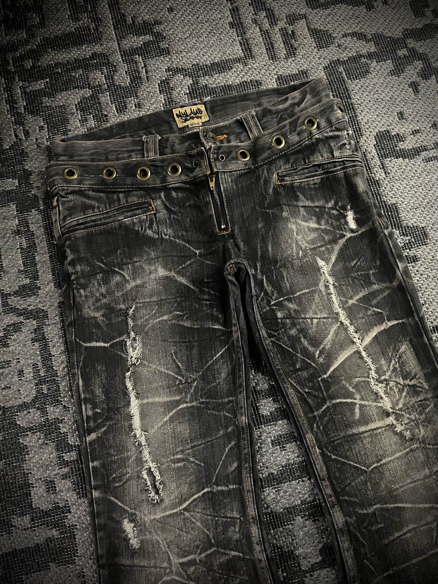 Nylaus Double Waist Boots-cut Denim