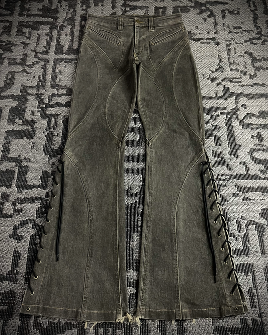 Tornado Mart Lace Up Flared Jeans