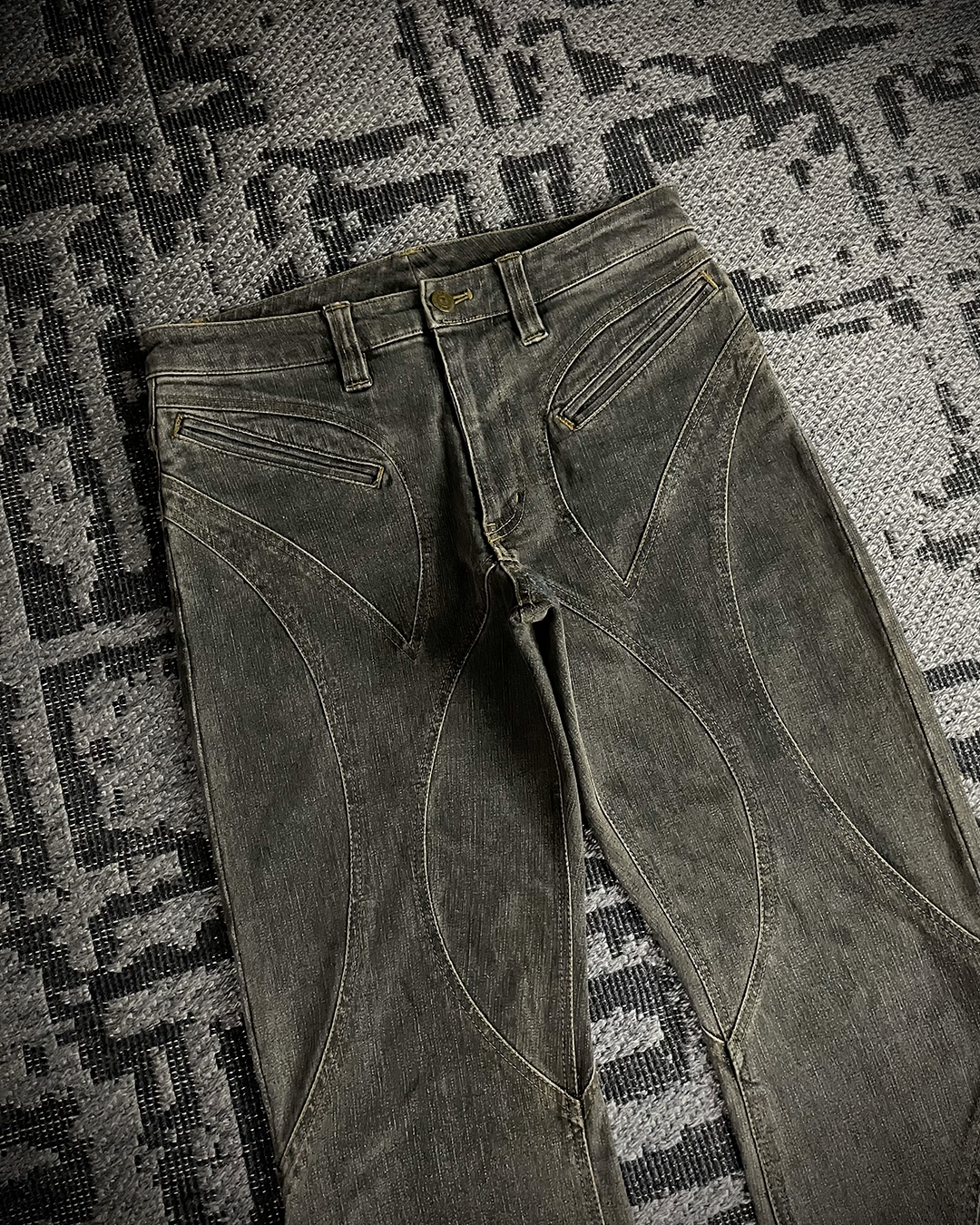 Tornado Mart Lace Up Flared Jeans