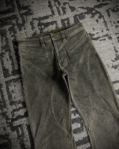 Tornado Mart Lace Up Flared Jeans