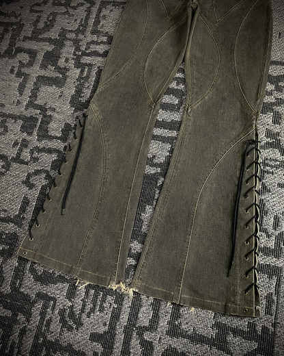 Tornado Mart Lace Up Flared Jeans