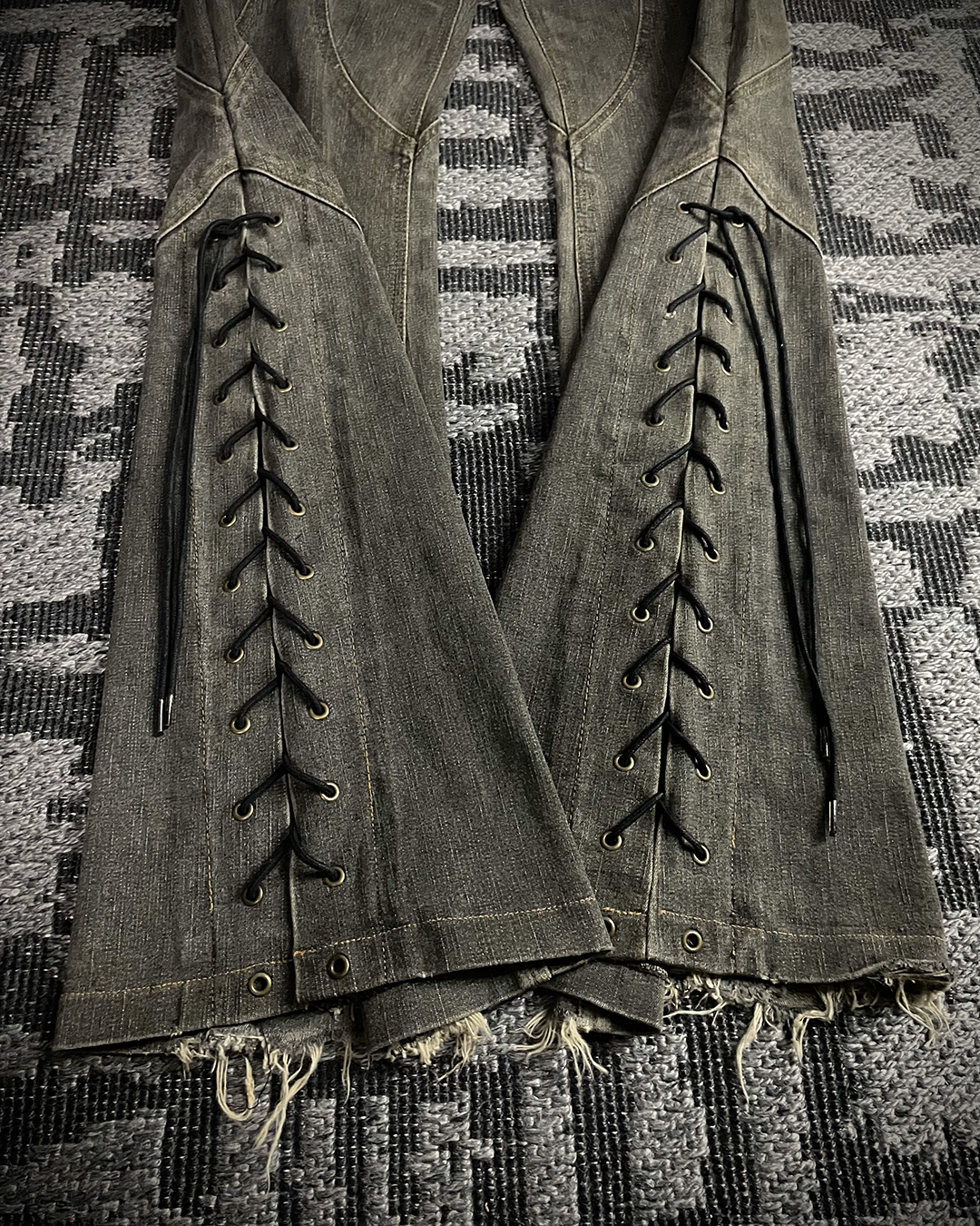 Tornado Mart Lace Up Flared Jeans