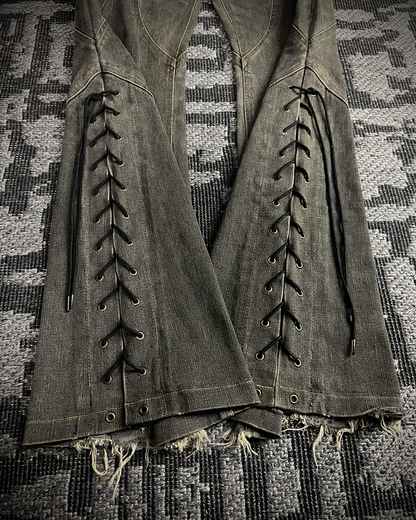 Tornado Mart Lace Up Flared Jeans