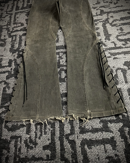 Tornado Mart Lace Up Flared Jeans