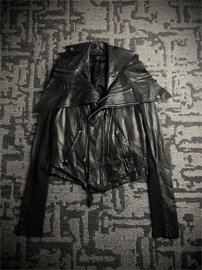 EKAM 00s Asymmetrical Cowl Rider Jacket