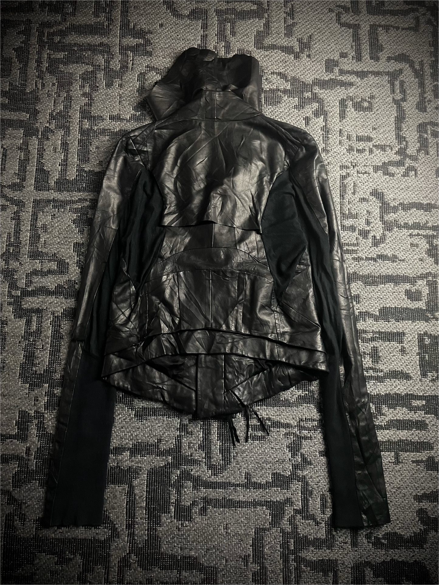 EKAM 00s Asymmetrical Cowl Rider Jacket