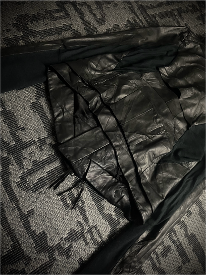 EKAM 00s Asymmetrical Cowl Rider Jacket