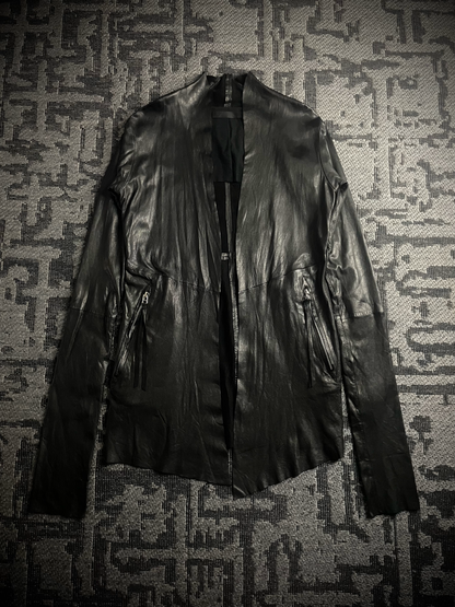 EKAM 00s Long Cardigan Leather Jacket