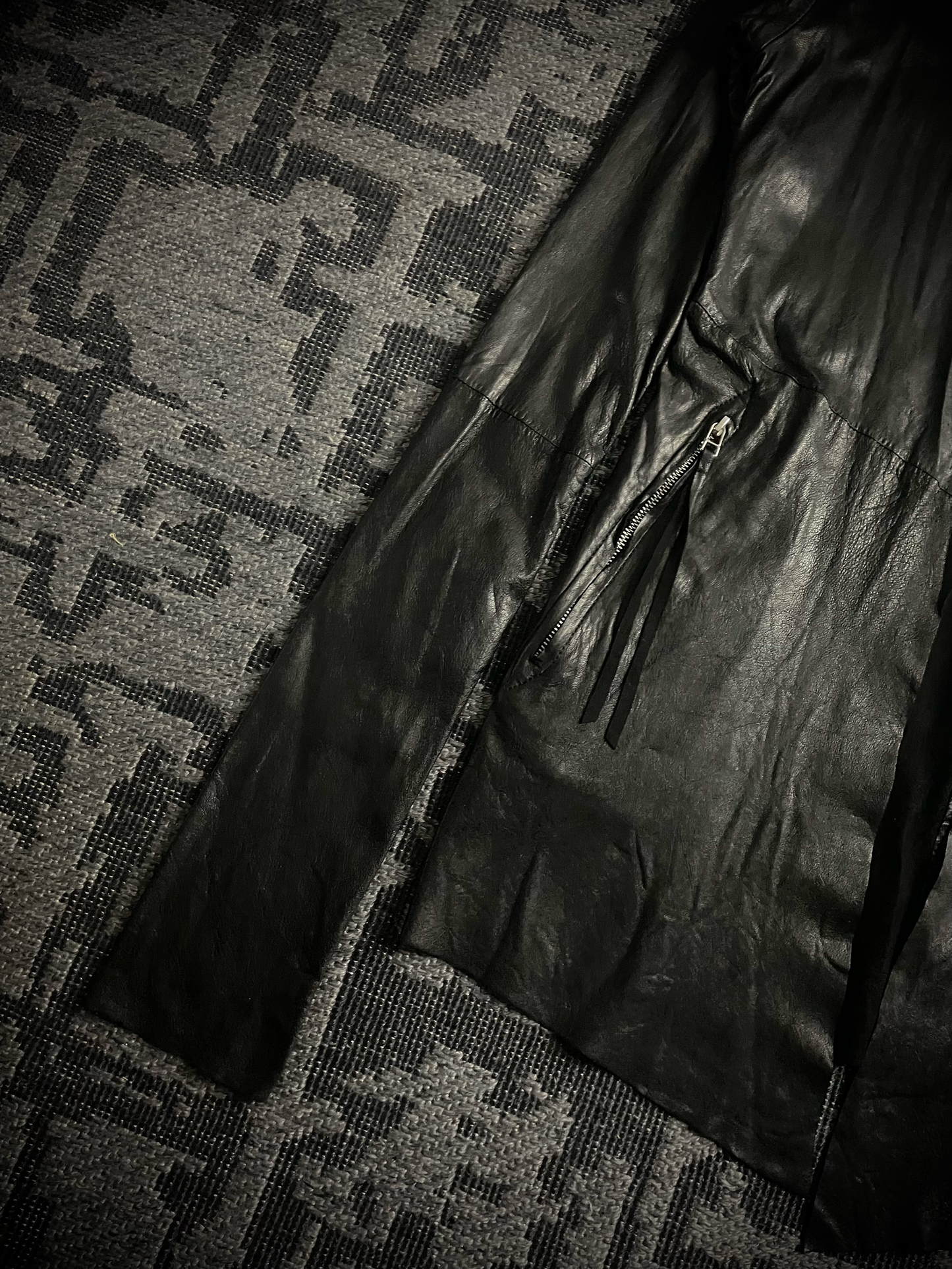 EKAM 00s Long Cardigan Leather Jacket
