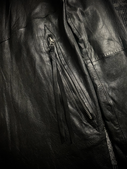 EKAM 00s Long Cardigan Leather Jacket