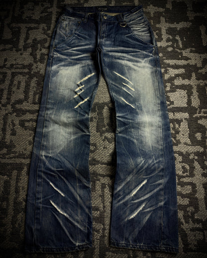 Vice Fairy Whiskered Distressed Bootcut Jeans
