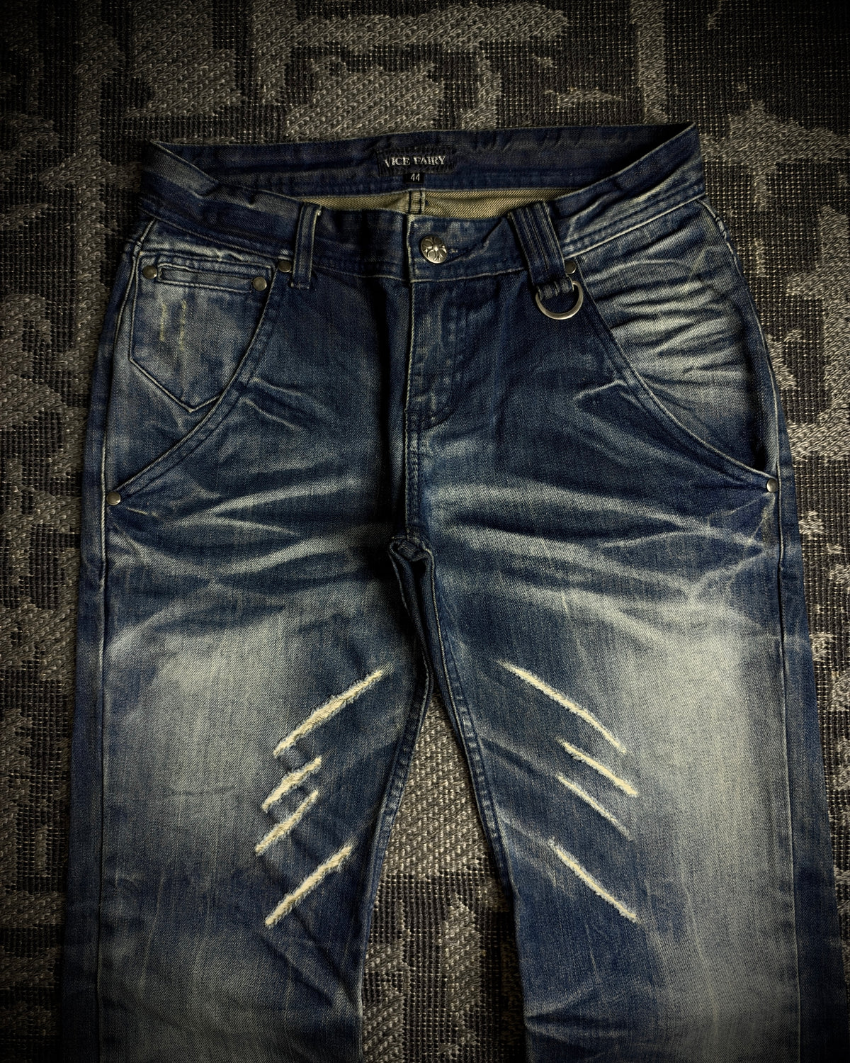 Vice Fairy Whiskered Distressed Bootcut Jeans