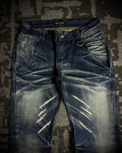 Vice Fairy Whiskered Distressed Bootcut Jeans