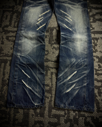 Vice Fairy Whiskered Distressed Bootcut Jeans