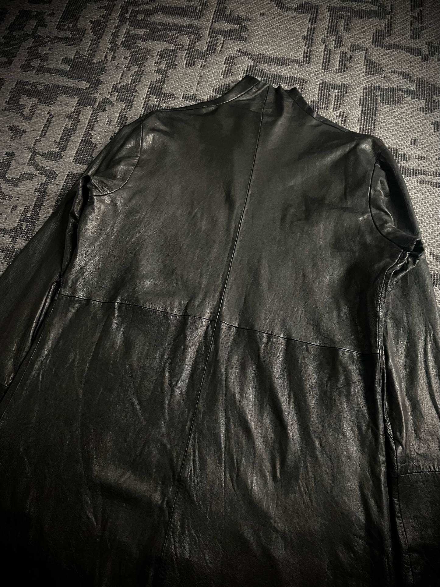 EKAM 00s Long Cardigan Leather Jacket