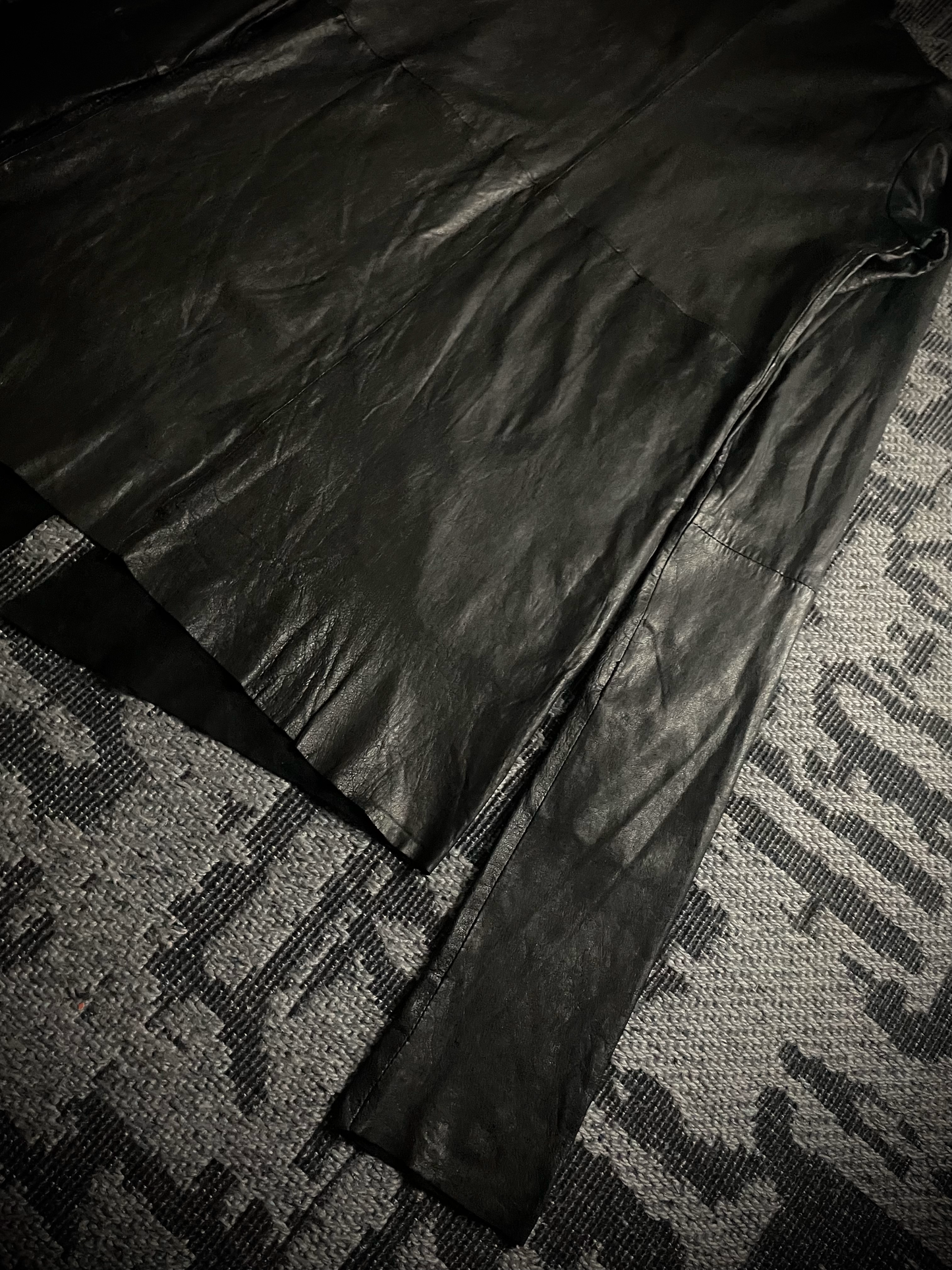 EKAM 00s Long Cardigan Leather Jacket