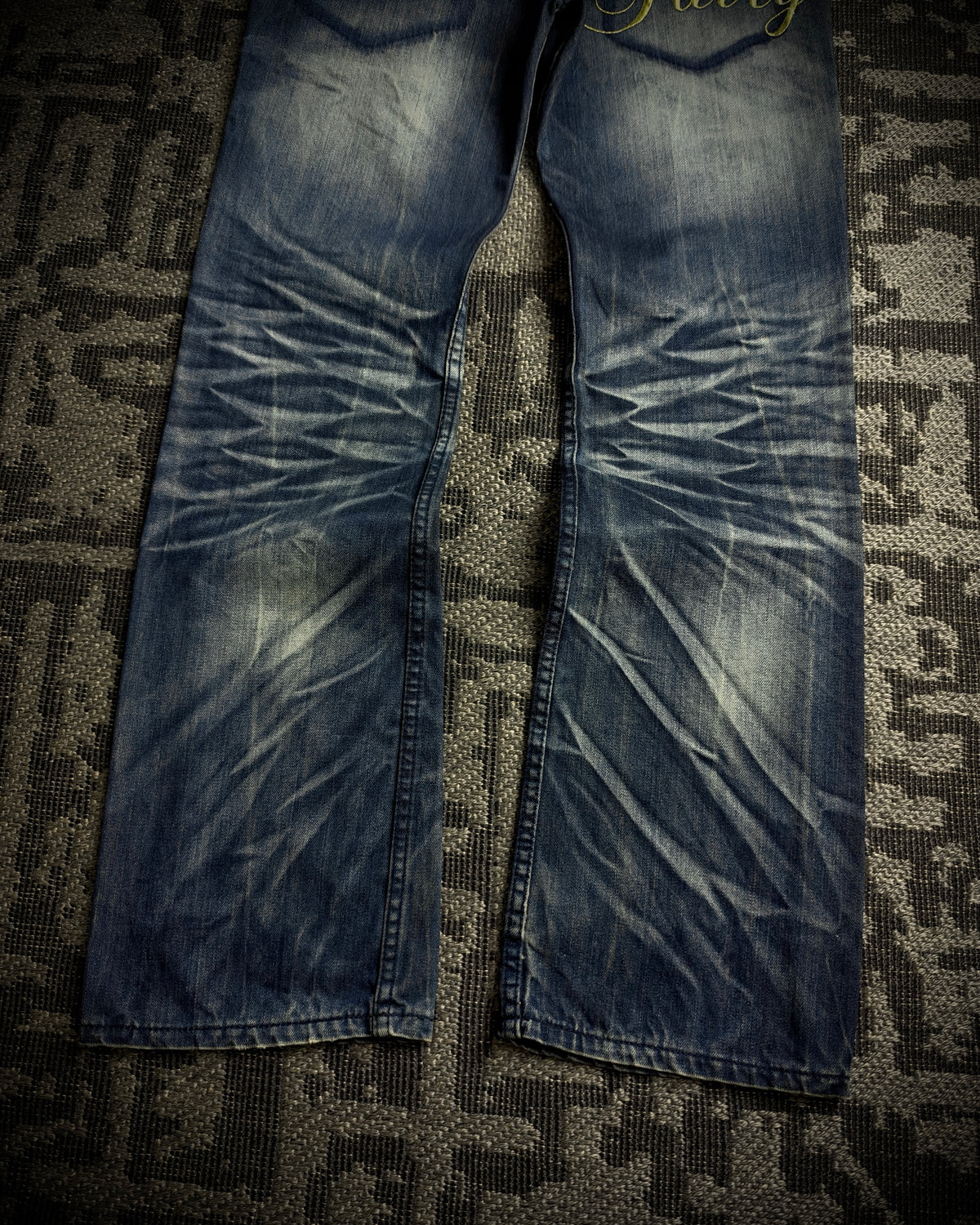 Vice Fairy Whiskered Distressed Bootcut Jeans