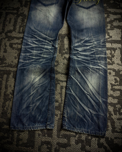 Vice Fairy Whiskered Distressed Bootcut Jeans