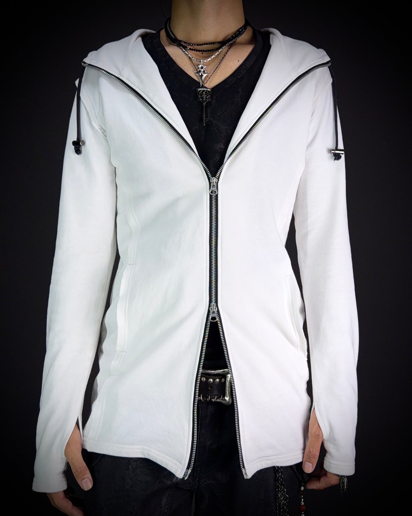 CIVARIZE Skull & Rose Double Zip Hoodie