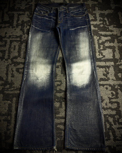 Midas Coated Whiskered Flare Jeans