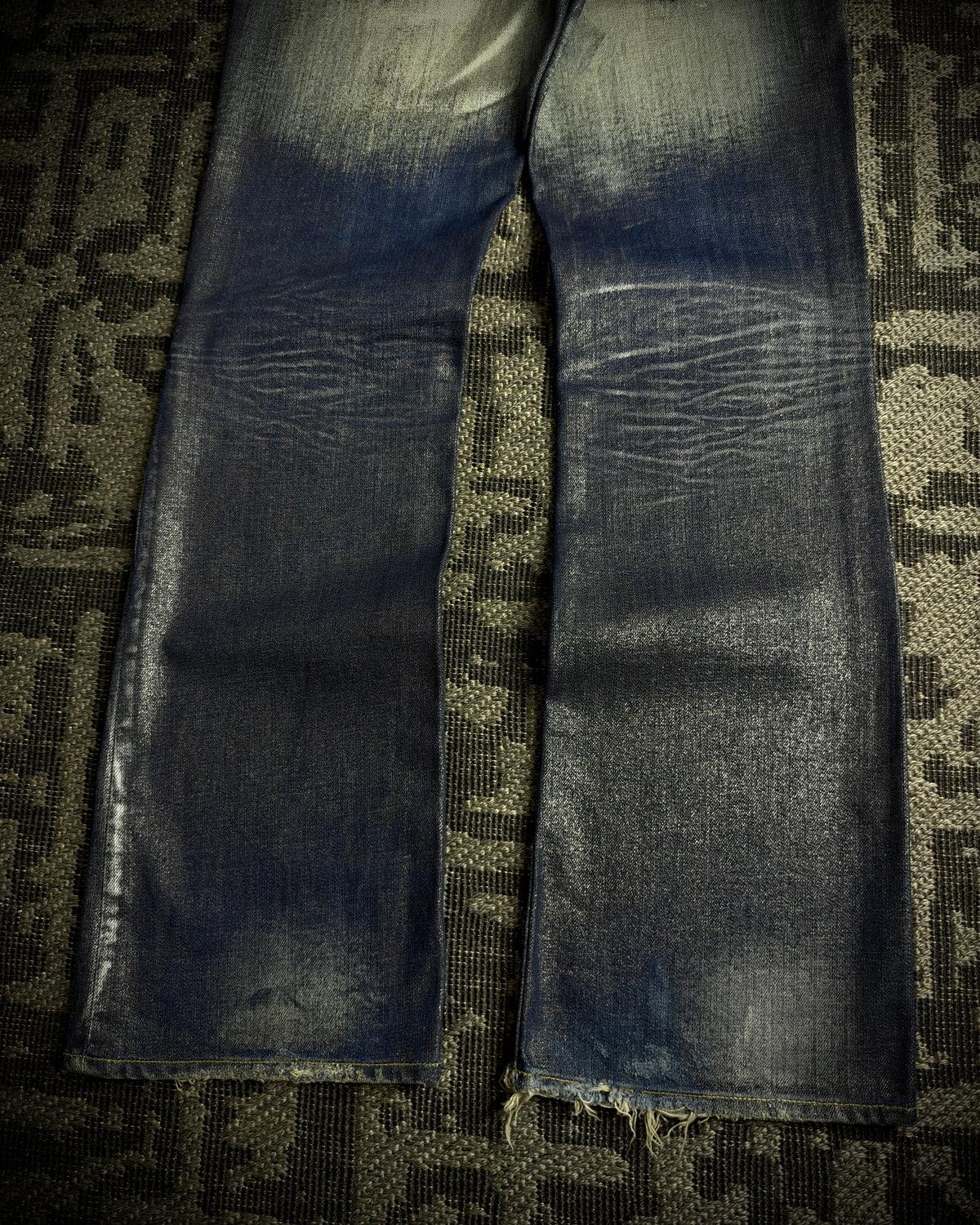 Midas Coated Whiskered Flare Jeans