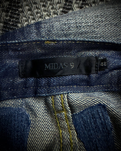 Midas Coated Whiskered Flare Jeans