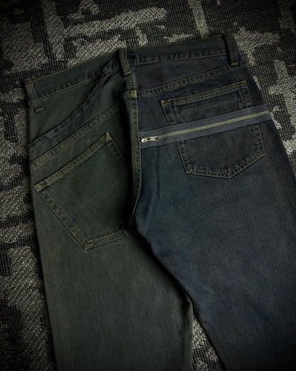 TALKING ABOUT THE ABSTRACTION Two Tone Zip Jeans