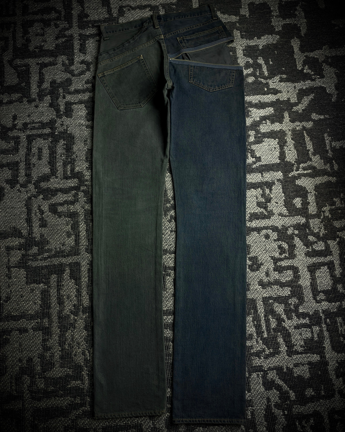 TALKING ABOUT THE ABSTRACTION Two Tone Zip Jeans