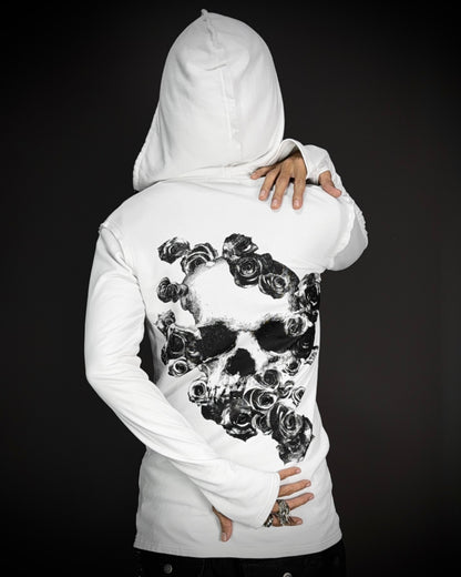 CIVARIZE Skull & Rose Double Zip Hoodie