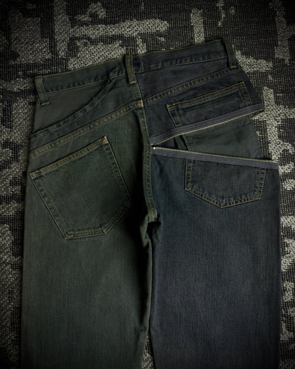 TALKING ABOUT THE ABSTRACTION Two Tone Zip Jeans