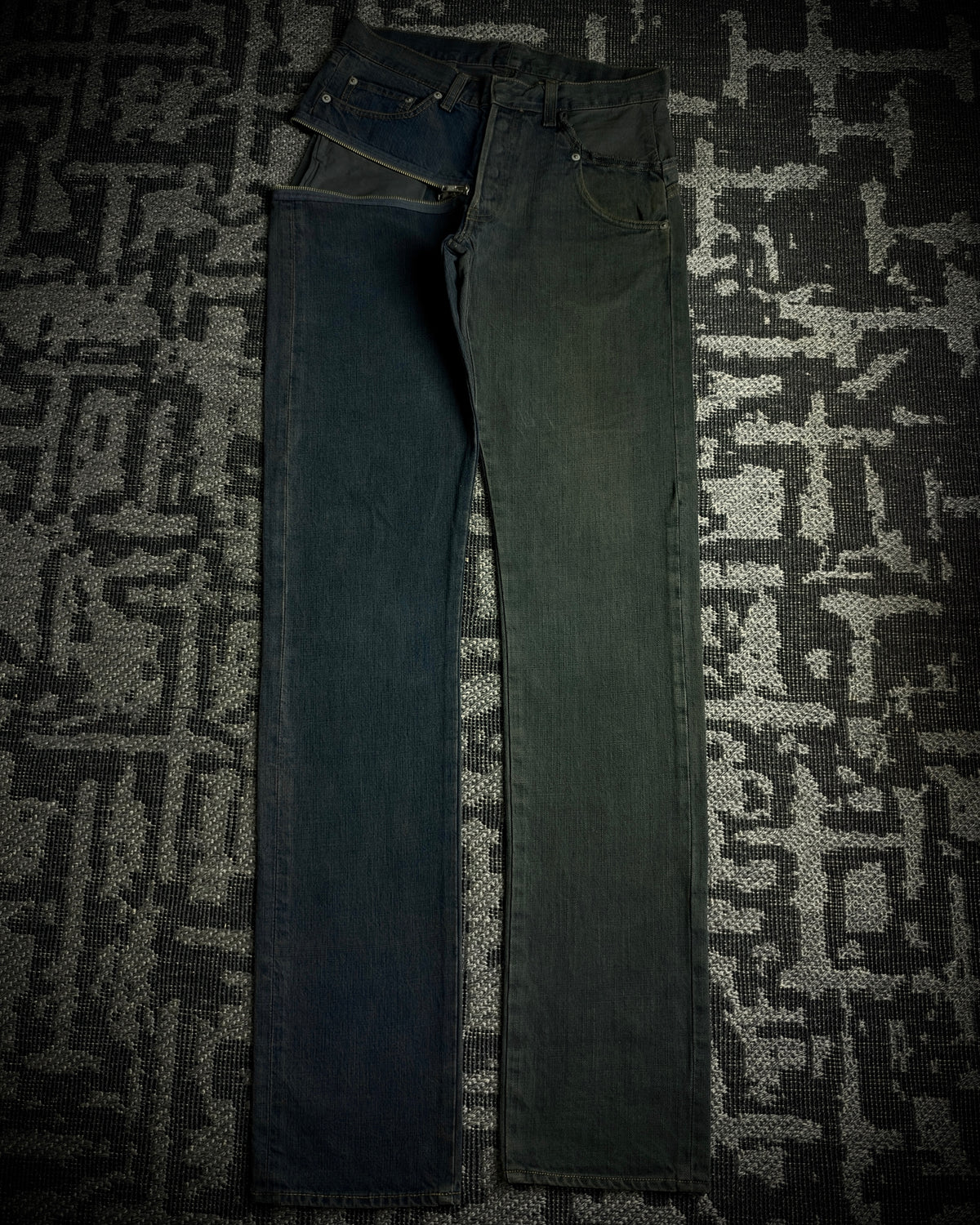 TALKING ABOUT THE ABSTRACTION Two Tone Zip Jeans