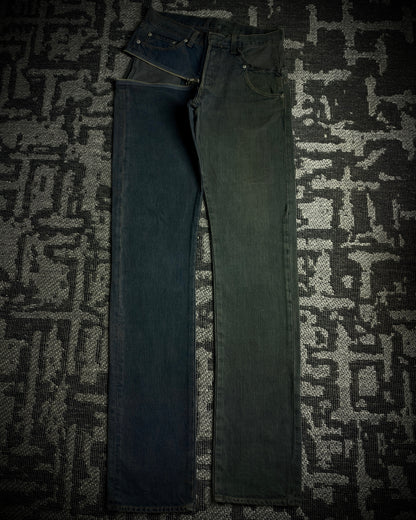 TALKING ABOUT THE ABSTRACTION Two Tone Zip Jeans