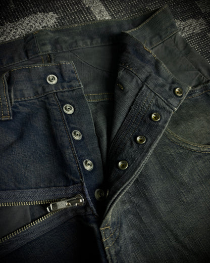 TALKING ABOUT THE ABSTRACTION Two Tone Zip Jeans