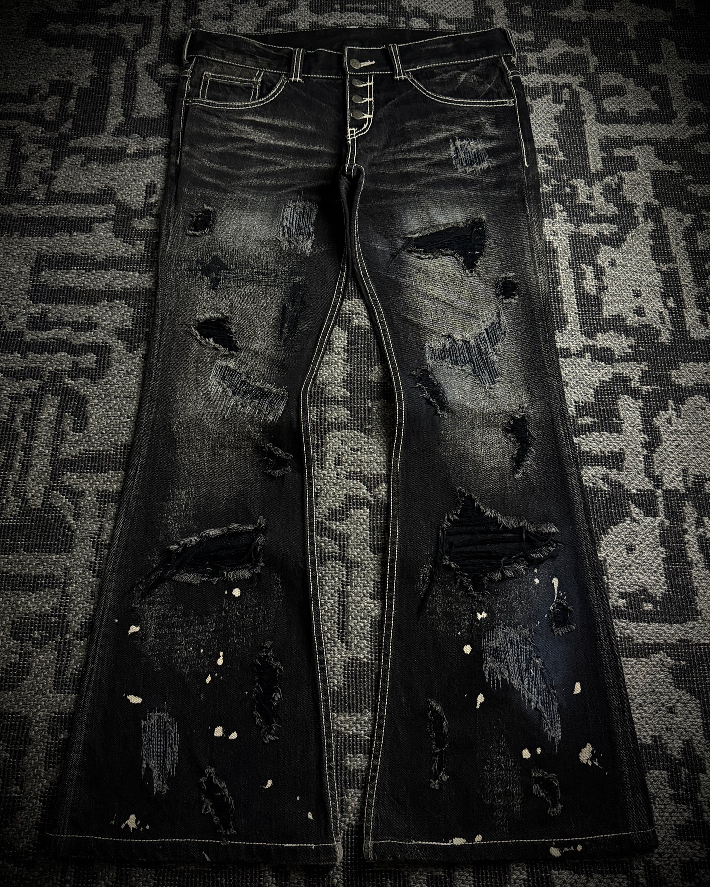 Tornado Mart Destroyed Flared Jeans