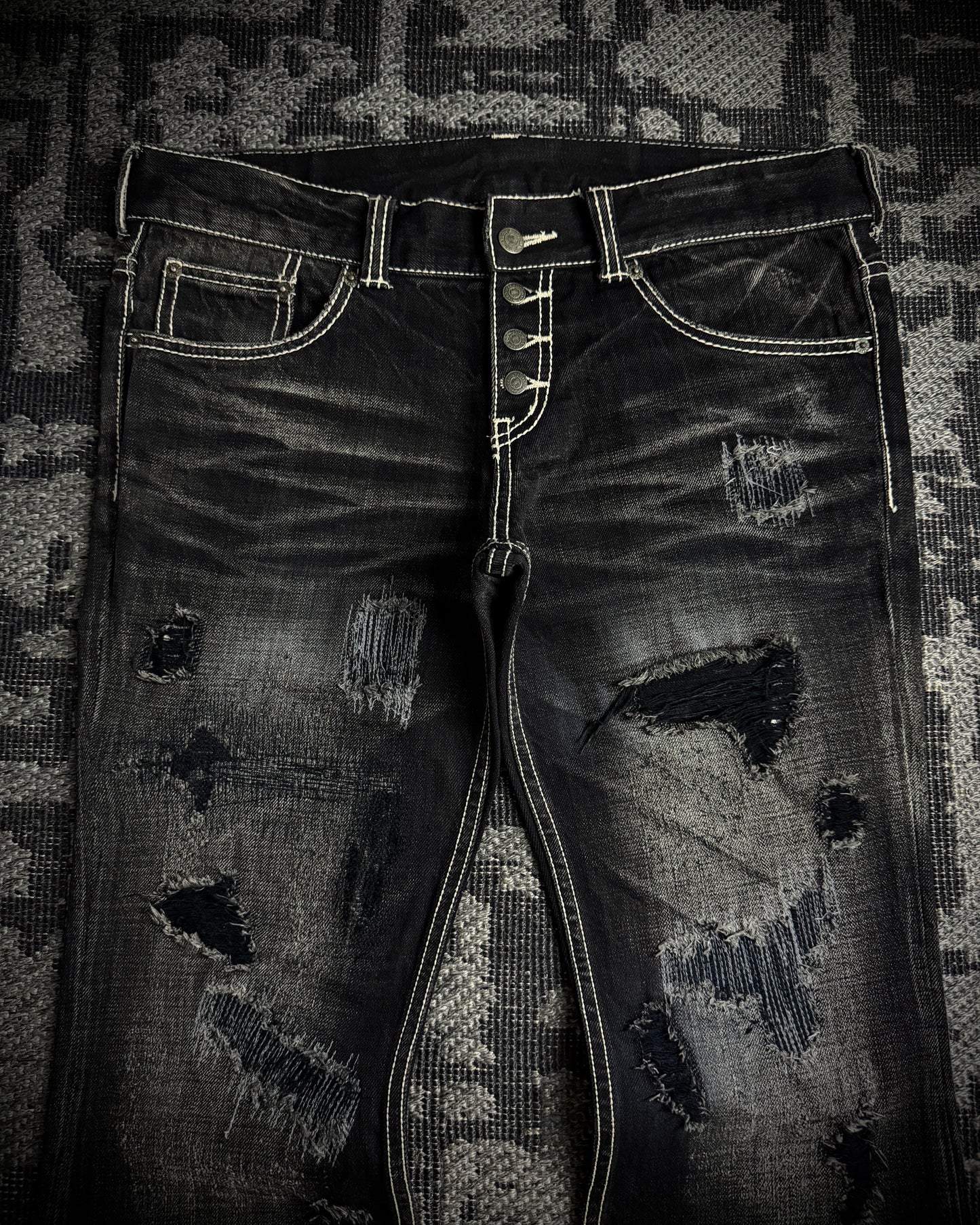 Tornado Mart Destroyed Flared Jeans