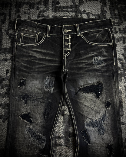 Tornado Mart Destroyed Flared Jeans