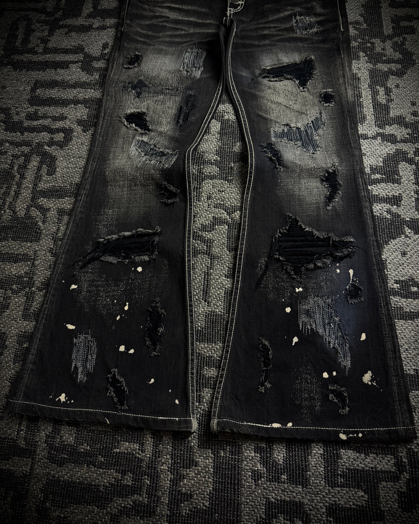 Tornado Mart Destroyed Flared Jeans