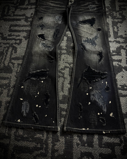 Tornado Mart Destroyed Flared Jeans