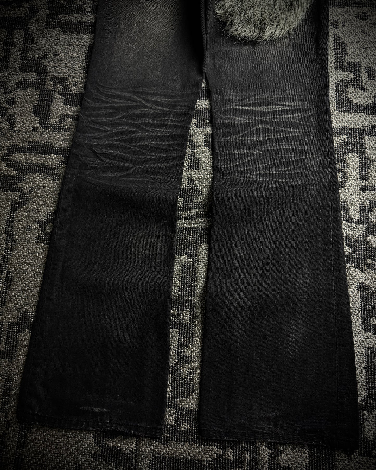 Semantic Design Detachable Fur Pouch Bootcut Denim