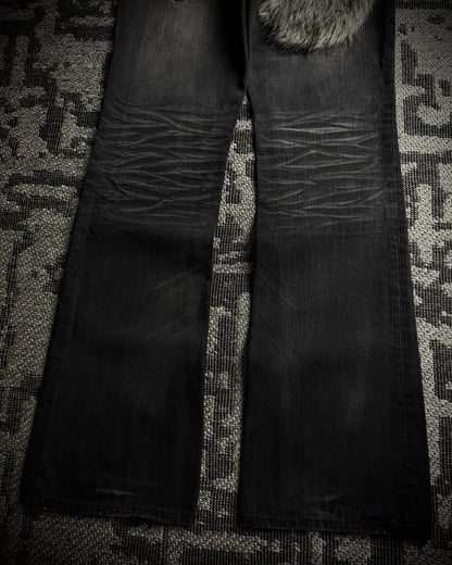 Semantic Design Detachable Fur Pouch Bootcut Denim