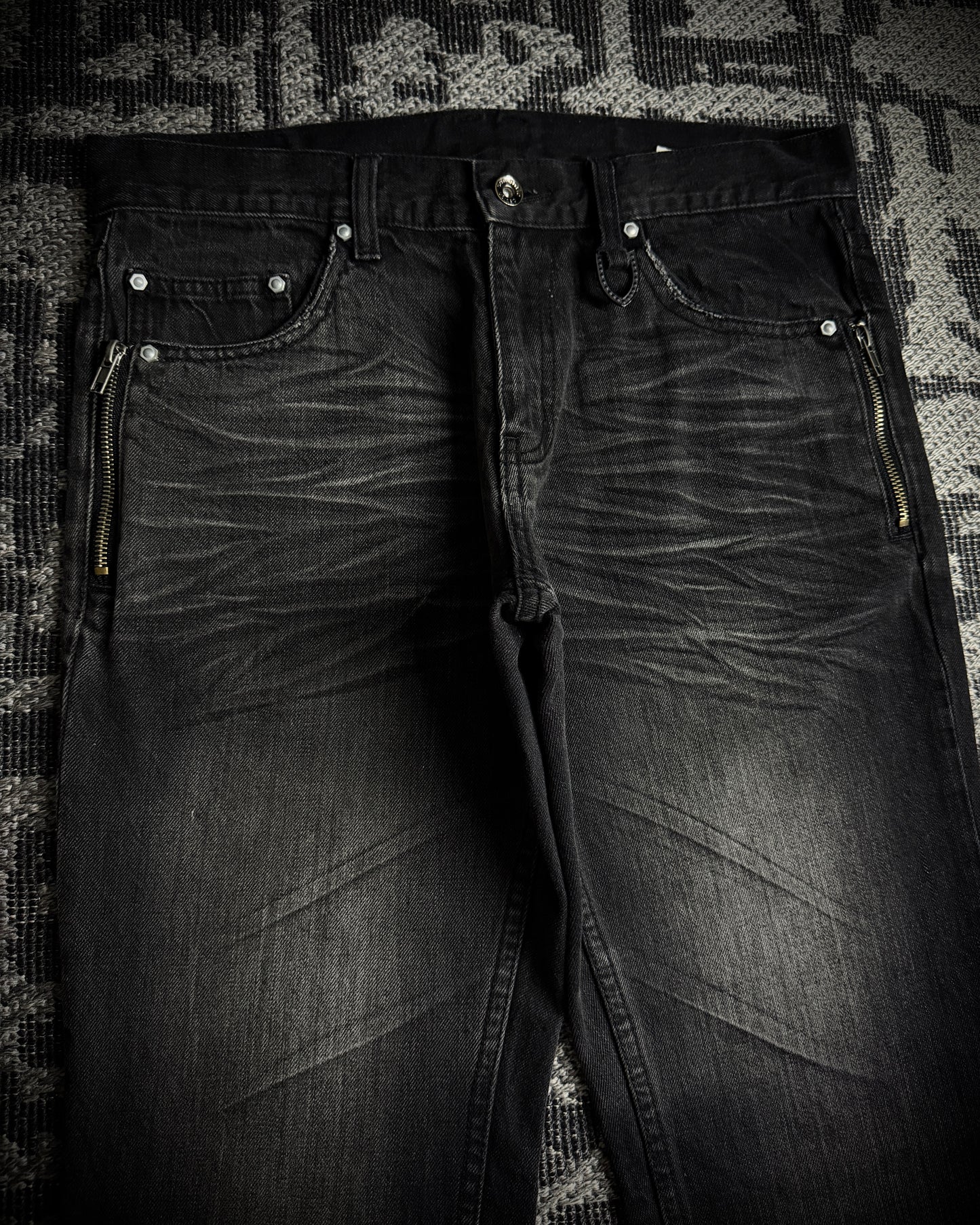 Semantic Design Detachable Fur Pouch Bootcut Denim