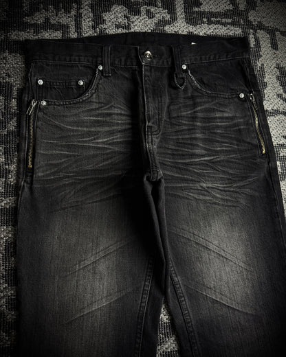 Semantic Design Detachable Fur Pouch Bootcut Denim