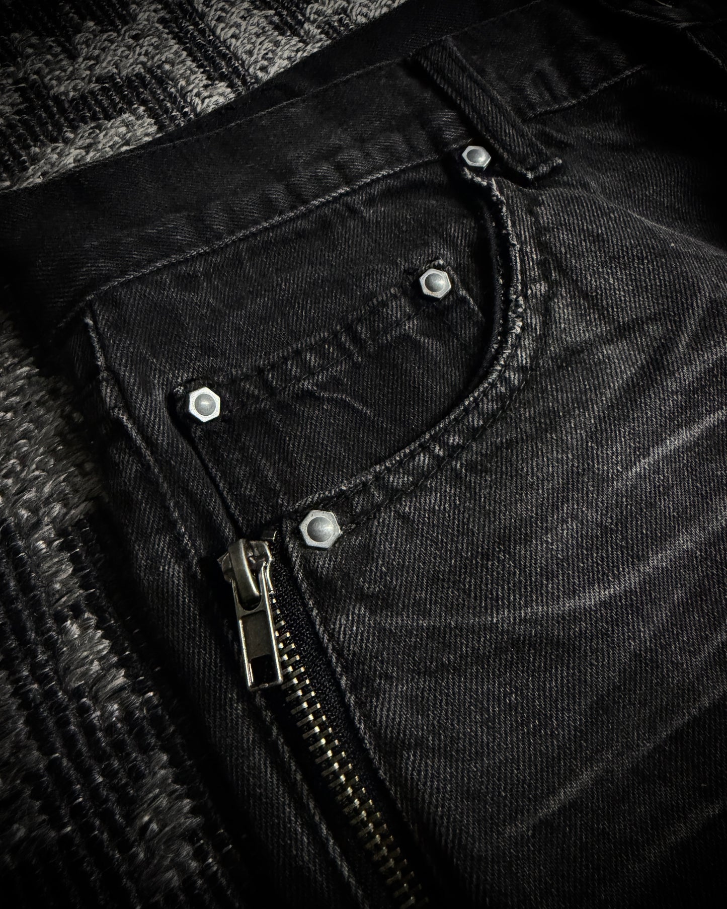 Semantic Design Detachable Fur Pouch Bootcut Denim