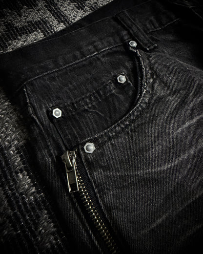 Semantic Design Detachable Fur Pouch Bootcut Denim