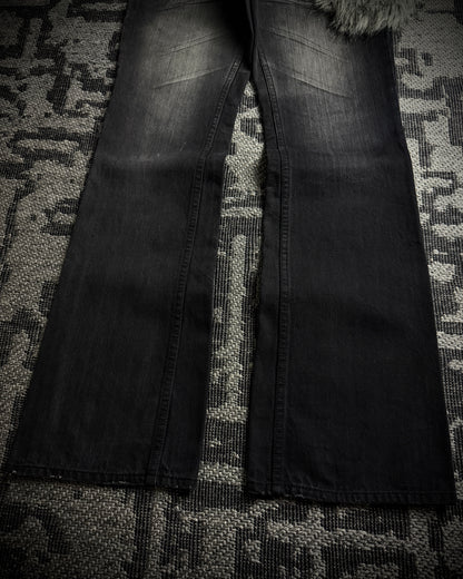 Semantic Design Detachable Fur Pouch Bootcut Denim