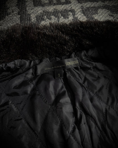 Schlussel Glossy Black Zip-Off Hem Jacket