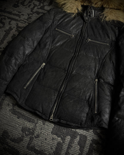 5351 POUR LES HOMMES Raccoon Fur Coated Down Jacket